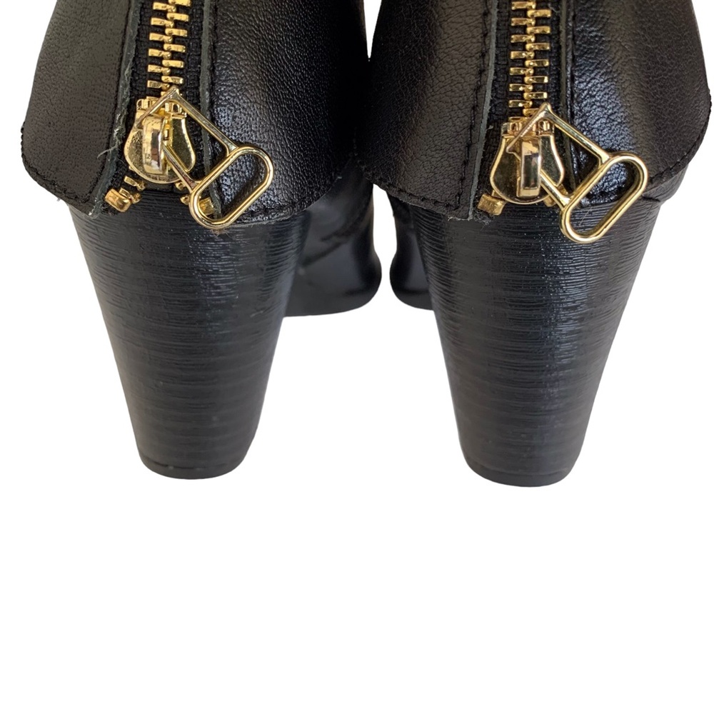 B.O.C BLACK LEATHER ANKLE BOOTS - Picture 9 of 15